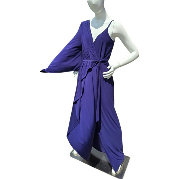 Dark Royal Blue One Shoulder Evening Gown ASOS sz 8 - Picture 4 of 9